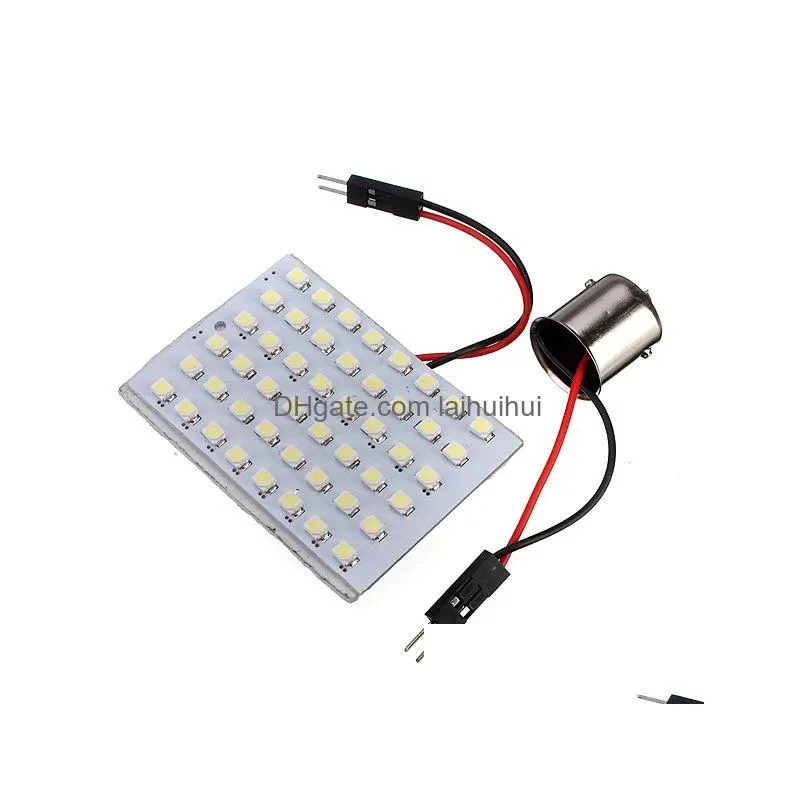 10x 48 smd 1210 led bulbs panel cool white warm white car auto dome map light with 1156 ba15s adapter dc12v3278442