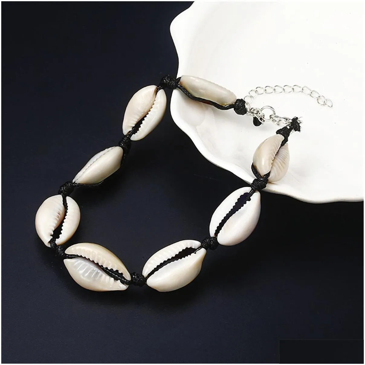 Creative design natural hand woven shell Anklet fashion simple national style beach bracelet Jewelry