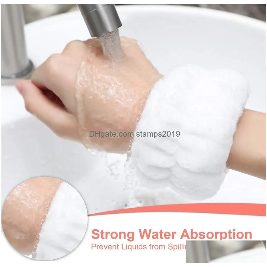 wrist spa washband microfiber washing face wrist wash towel band wristband scrunchies absorbent wrist sweatband for women prevent liquid from