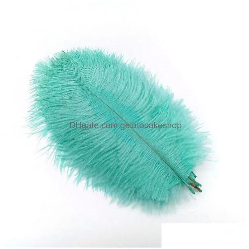 wholesale 100pcs white ostrich feathers plumes 25-30cm diy jewelry making wedding home decoration crafts accessories needlework plumas table