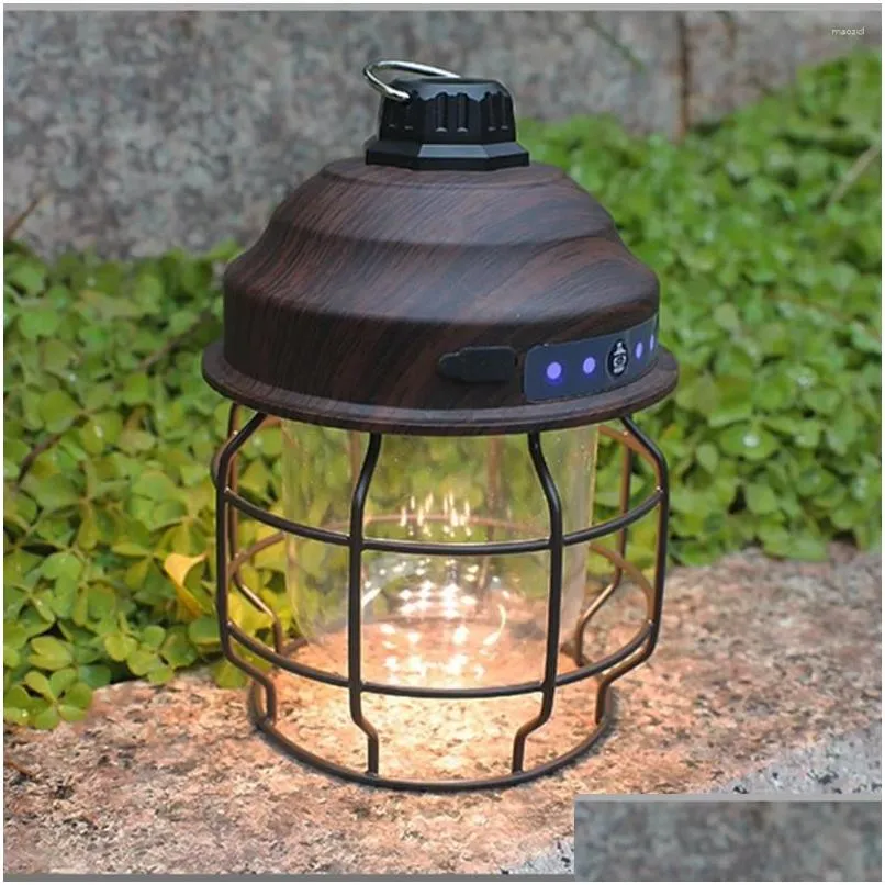 Portable Lanterns LED Working Light Oudoor Hooking Camping Lamp 3 Modes Torch Emergency Waterproof Inspection Warm