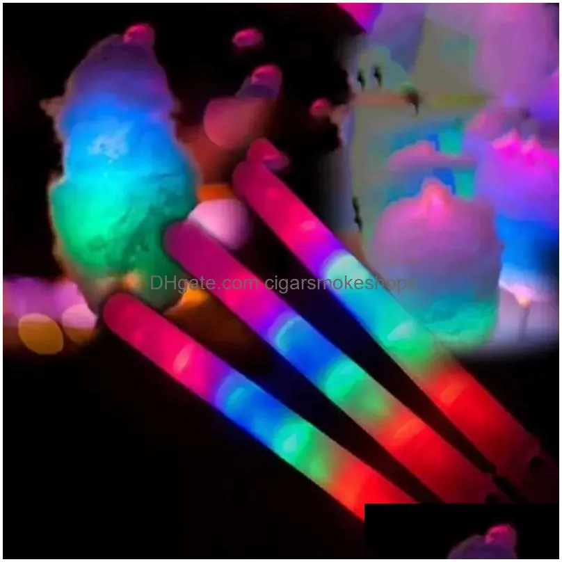 Party Favor Led Light Up Cotton Candy Cones Colorf Glowing Marshmallow Sticks Impermeable Glow Stick Fy5031 Drop Delivery Home Garden Dhikv