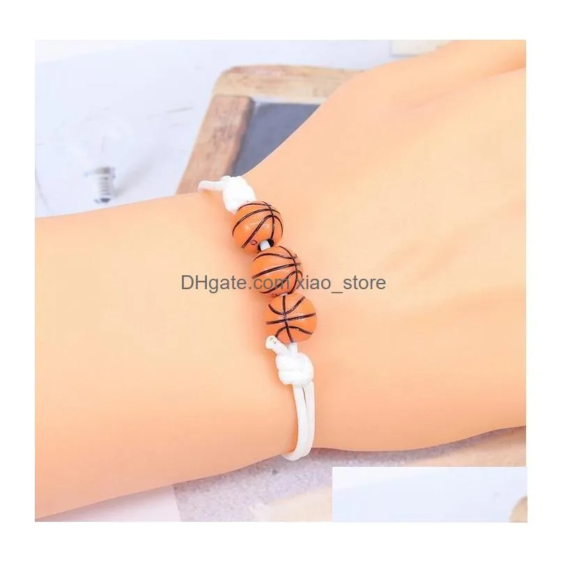 handmade tennis ball wax bracelet summer beach jewelry couple gift basketball baseball sports charm bracelets