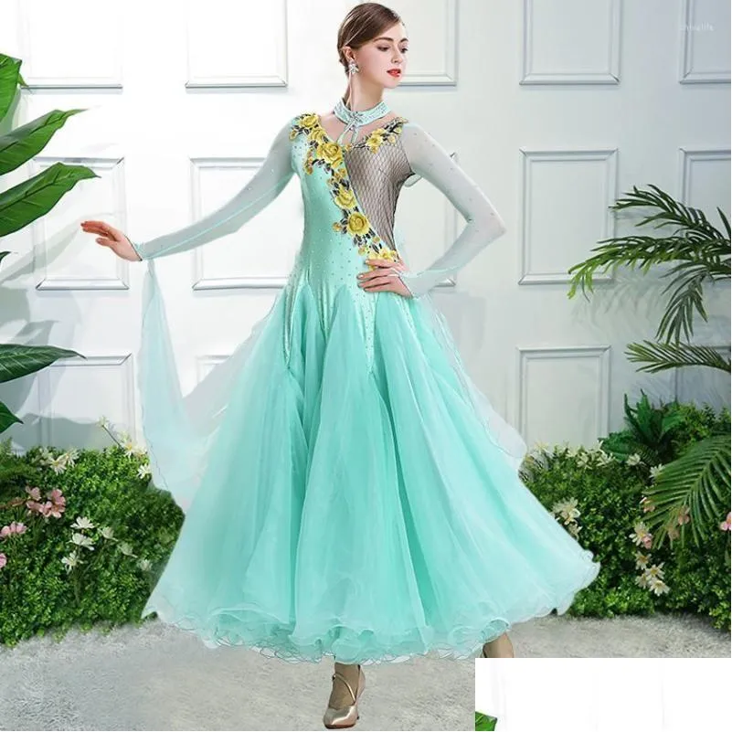 Stage Wear Waltz Ballroom Competition Dresses Standard Dance Performance Costumes Women Embroidery Evening Party Gown High End Big
