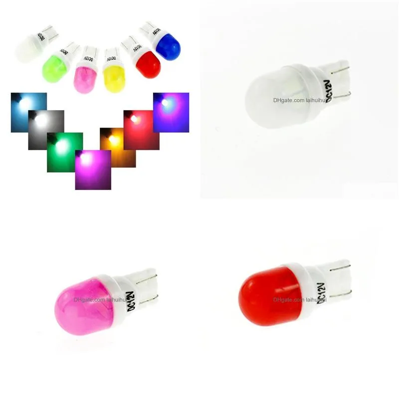 100x t10 ceramic led bubbles white ice blue green pink green yellow color 12v car door side number lamp light bulb2802946