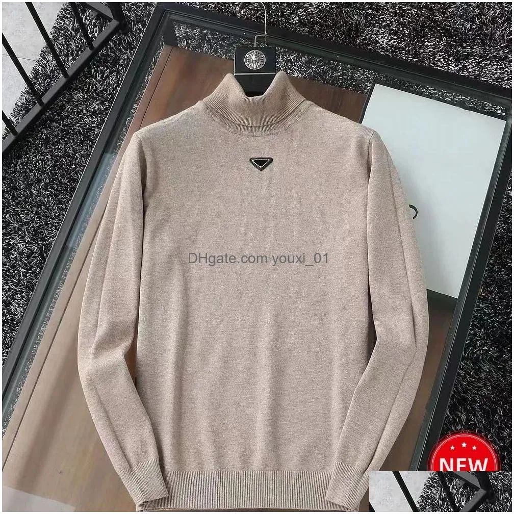 Men`S Sweaters Sweater Mens Designer Luxury Man Long Sleeves Knitted Jumper Fashion Turtleneck Casual Sweatshirts High Quality Womens Dh4Ja