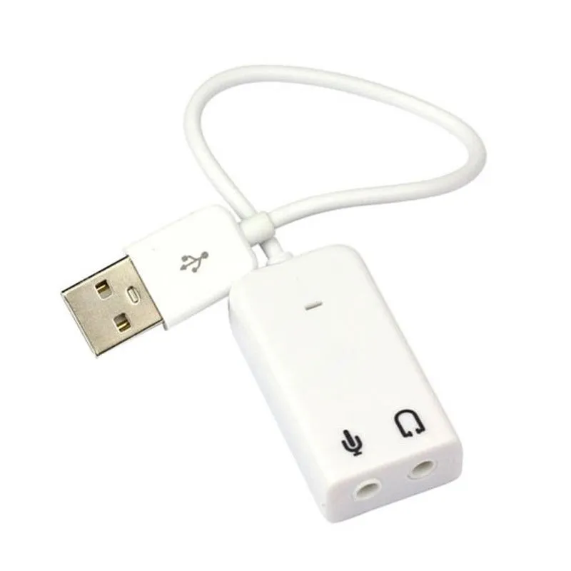 External Laptop Sound Card USB 2.0 Virtual 7.1 Channel Audio Adapter With Wire For PC  with Bag