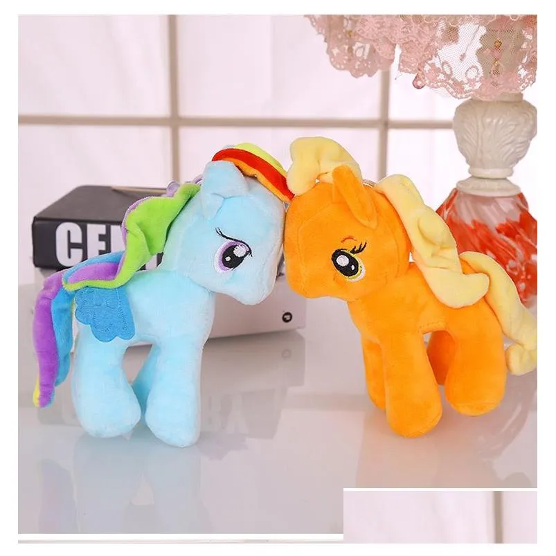 Stuffed & Plush Animals Rainbow Pony Fur Toy Doll Throw Pillow Cute Gift For Children Drop Delivery Toys Gifts Dh4Km