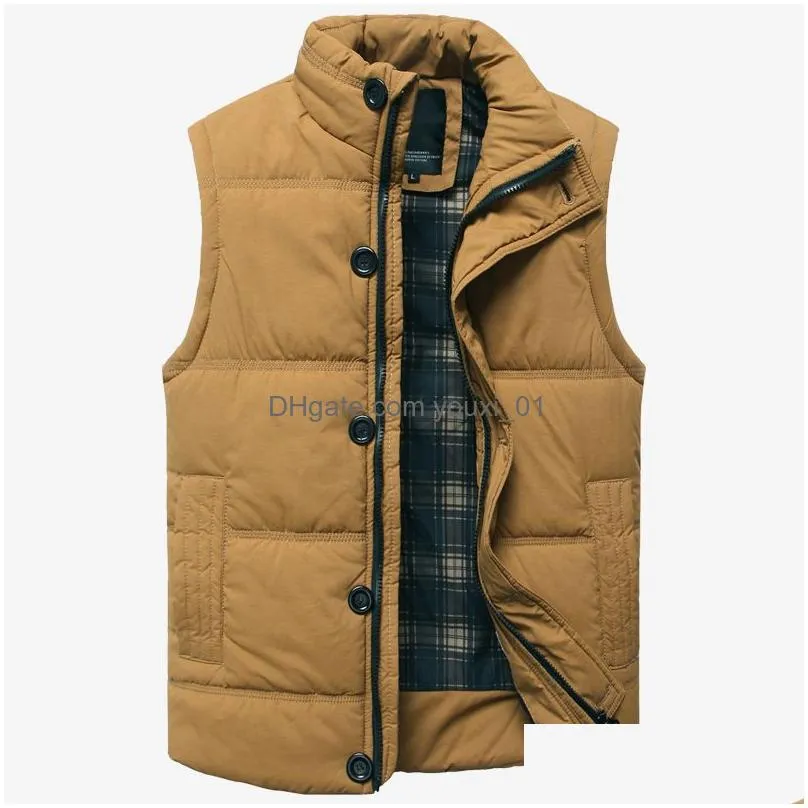 Men`S Vests Wholesale- Spring New Casual Stand Collar Doudoune Sans Manche Homme Slim Solod Color Sleeveless Jacket Men Drop Delivery Dhobi