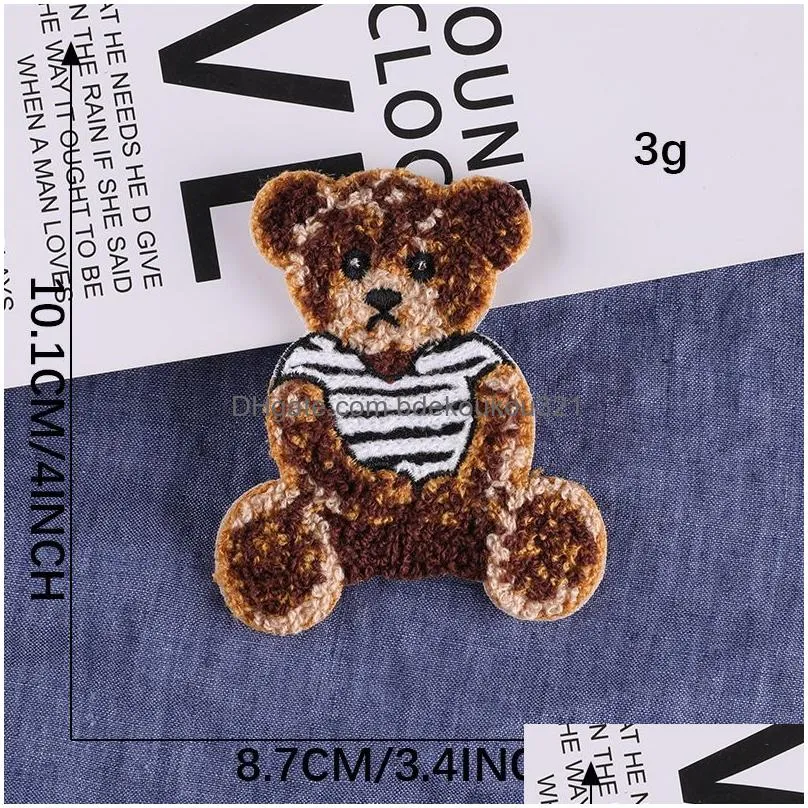 Sewing Notions & Tools Cute Bear Towel Embroidery Clothing Iron On Es T Shirt Jacket Cartoon Sticker Badge Garment Diy Accessories Dr Dhnoo