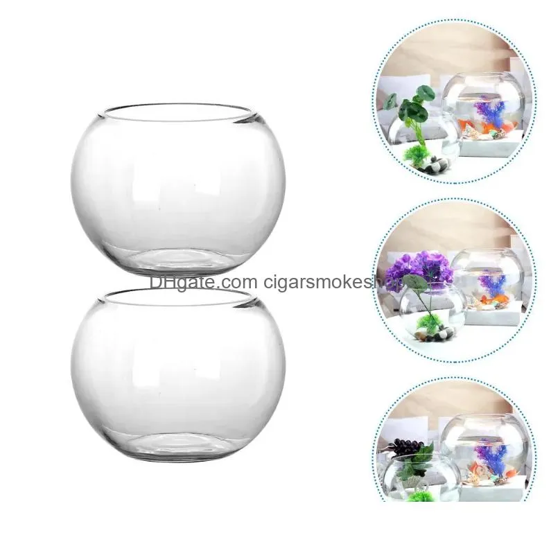 Vases 2 Pcs Micro Landscape Glass Bottle Moss Container Tea Lights Holder Flower Landsca Ecological Clear Vase Display Drop Delivery Dhobz