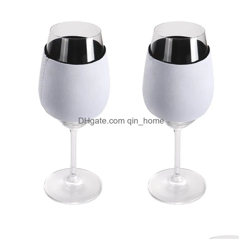 drinkware handle case sublimation blank 10oz 12oz wine glass tumbler neoprene insulator sleeve holder cover for diy ornaments llf13847