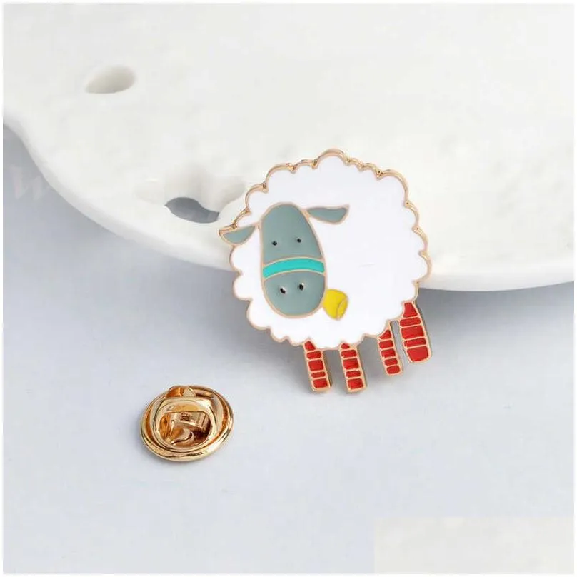 Jewelry creative oil dripping cute little sheep cartoon brooch