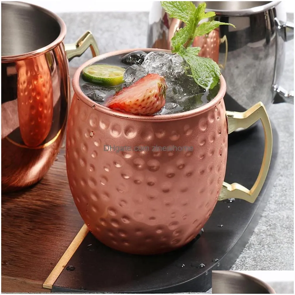 Mugs Moscow Me Copper 100% Pure Solid 18 Oz Premium Gift Set With Cocktail Sts S Glass And Recipe Booklet Drop Delivery Home Garden Ki Dhwg9