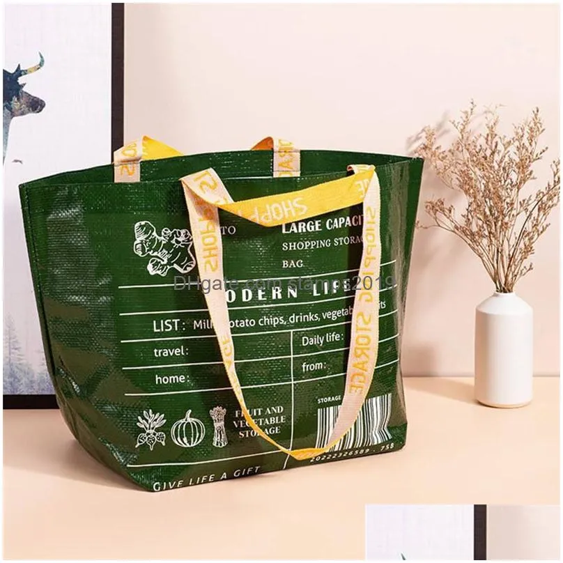 Storage Bags Foldable Shop Bag Reusable Eco For Vegetables Grocery Package Womens Shopper Large Handbags Tote Pocket Pouch Drop Deli Dhajx