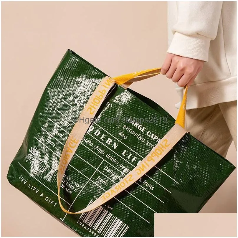 Storage Bags Foldable Shop Bag Reusable Eco For Vegetables Grocery Package Womens Shopper Large Handbags Tote Pocket Pouch Drop Deli Dhajx