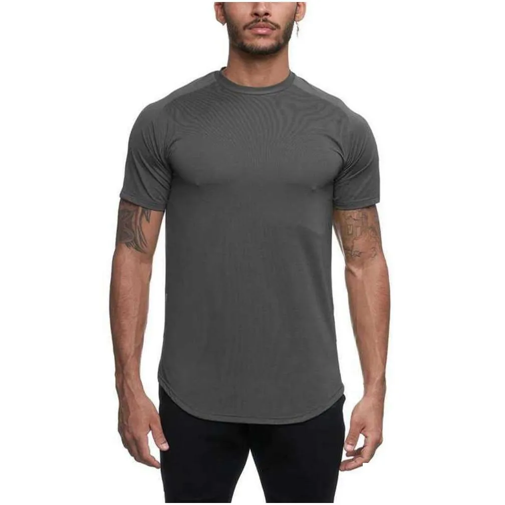 Designer  Men`s Casual Running Fitness Suit Short-sleeved Stretch Sports T-shirt Breathable Sweat-absorbing Quick-drying Clothes Lululemens Women