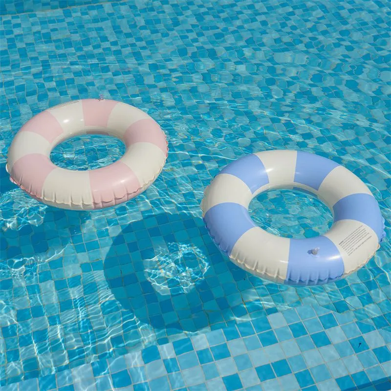 Inflatable Floats tubes Children`s Inflatable Swimming Ring Pool Floaties Vintage Striped Adult Water Sprot Pool Floaties for Party Toys Po Props