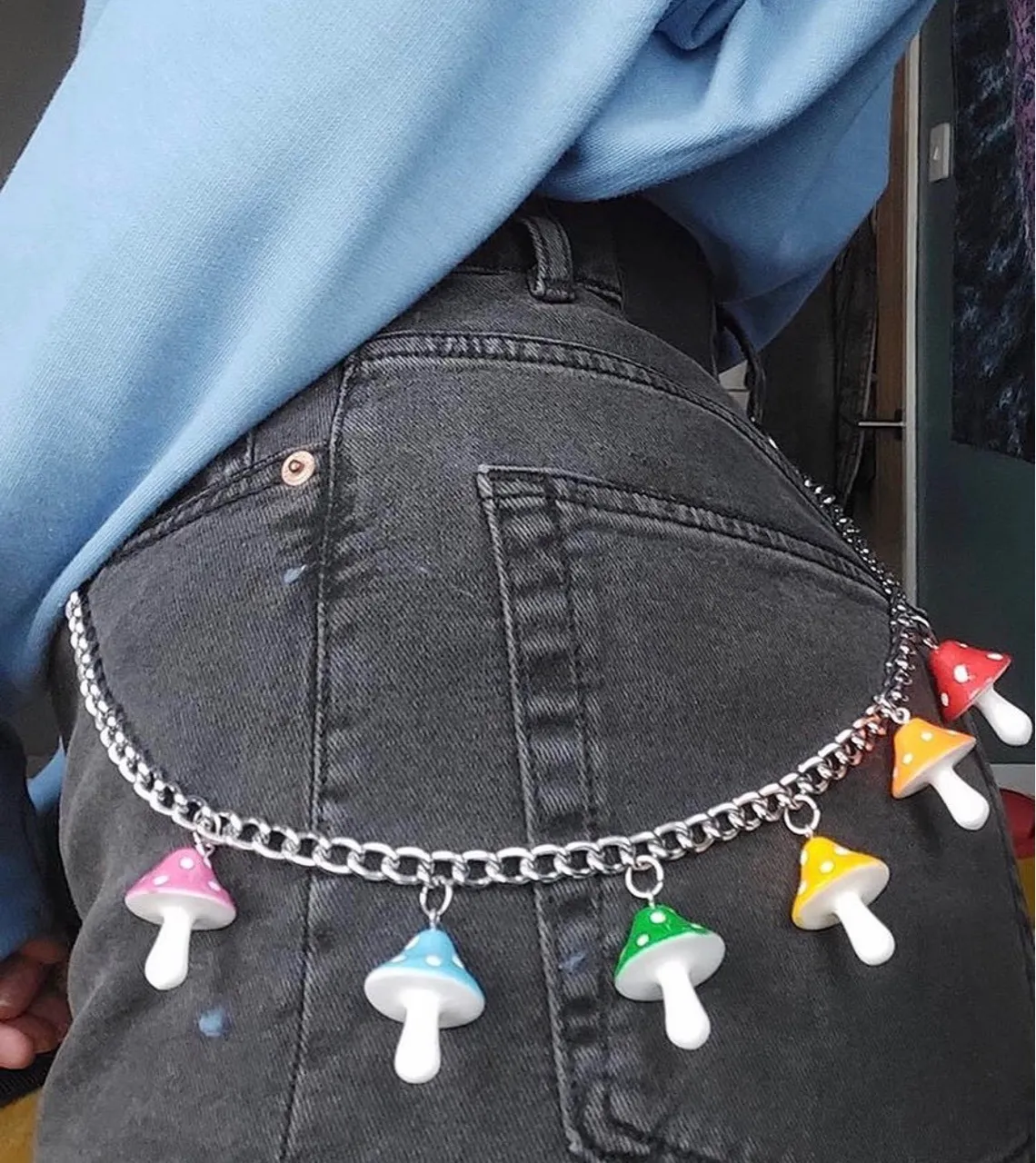 chains hip hop waist punk street key chain metal pants hanging long trousers hipster wallet belt keychain unisex jewelry