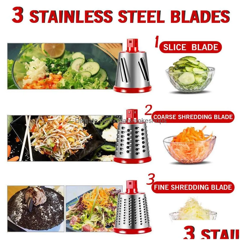 Fruit & Vegetable Tools Manual Cutter Slicer Kitchen Accessories Mtifunctional Round Rotate Mandoline Potato Cheese Gadgets 210406 Dro Dhqgd