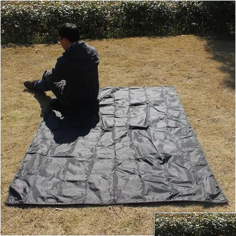 Outdoor Pads Mat 210X150Cm Cam Pad Rainproof Double Sided Picnic Tent Blanket Foldable Oxford Beach Ground Sheet Tarp Mats Drop Delive
