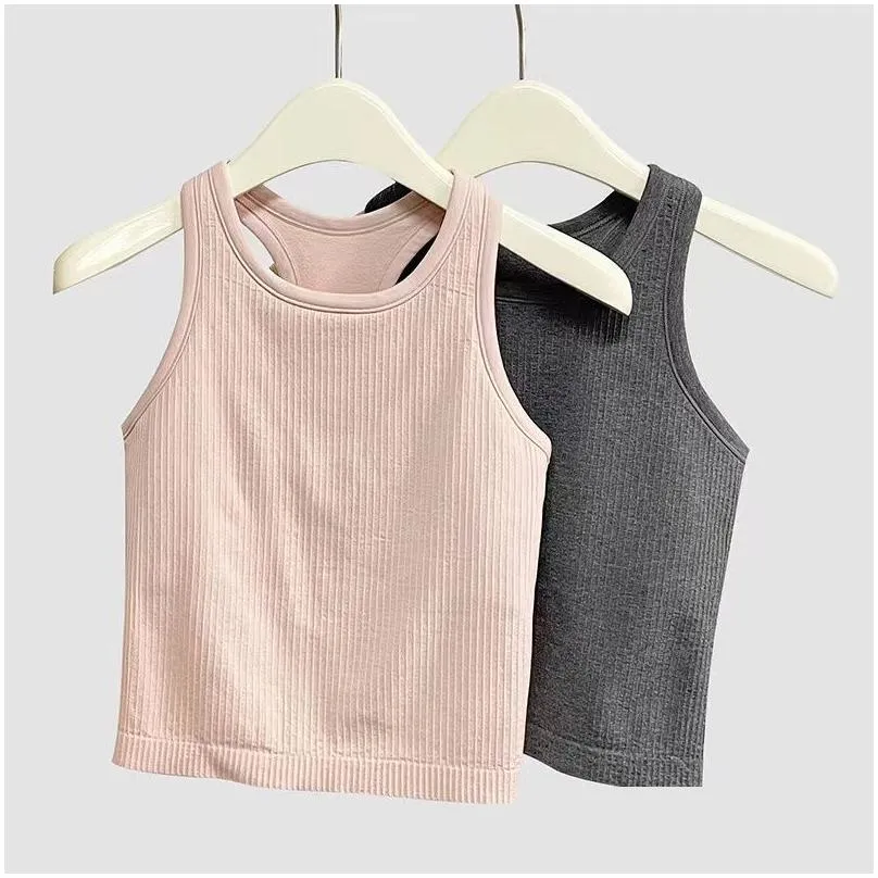 Yoga Outfits Lu Ebb Top With Chest Cushion Breathable And Quick Drying Running Sports Fitness Vest Drop Delivery Outdoors Athletic Out