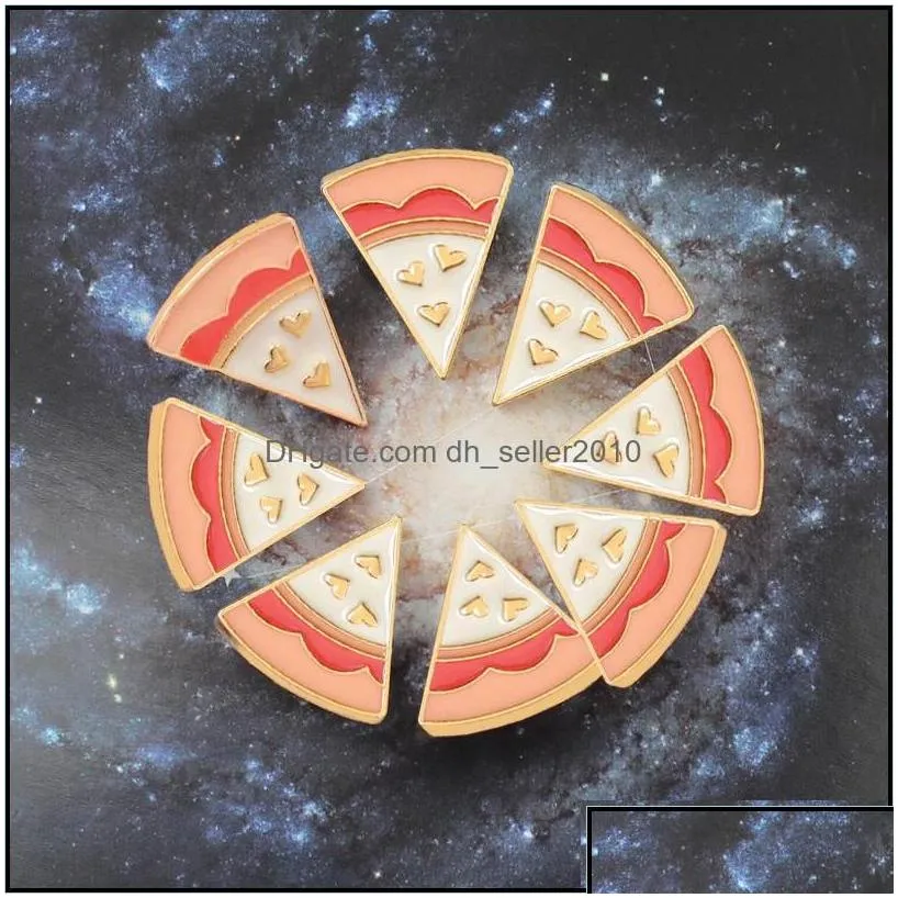 pins brooches piece of pizza delicious white love personality creative badge ornament special enamel cartoon lapel denim pins 1133 t