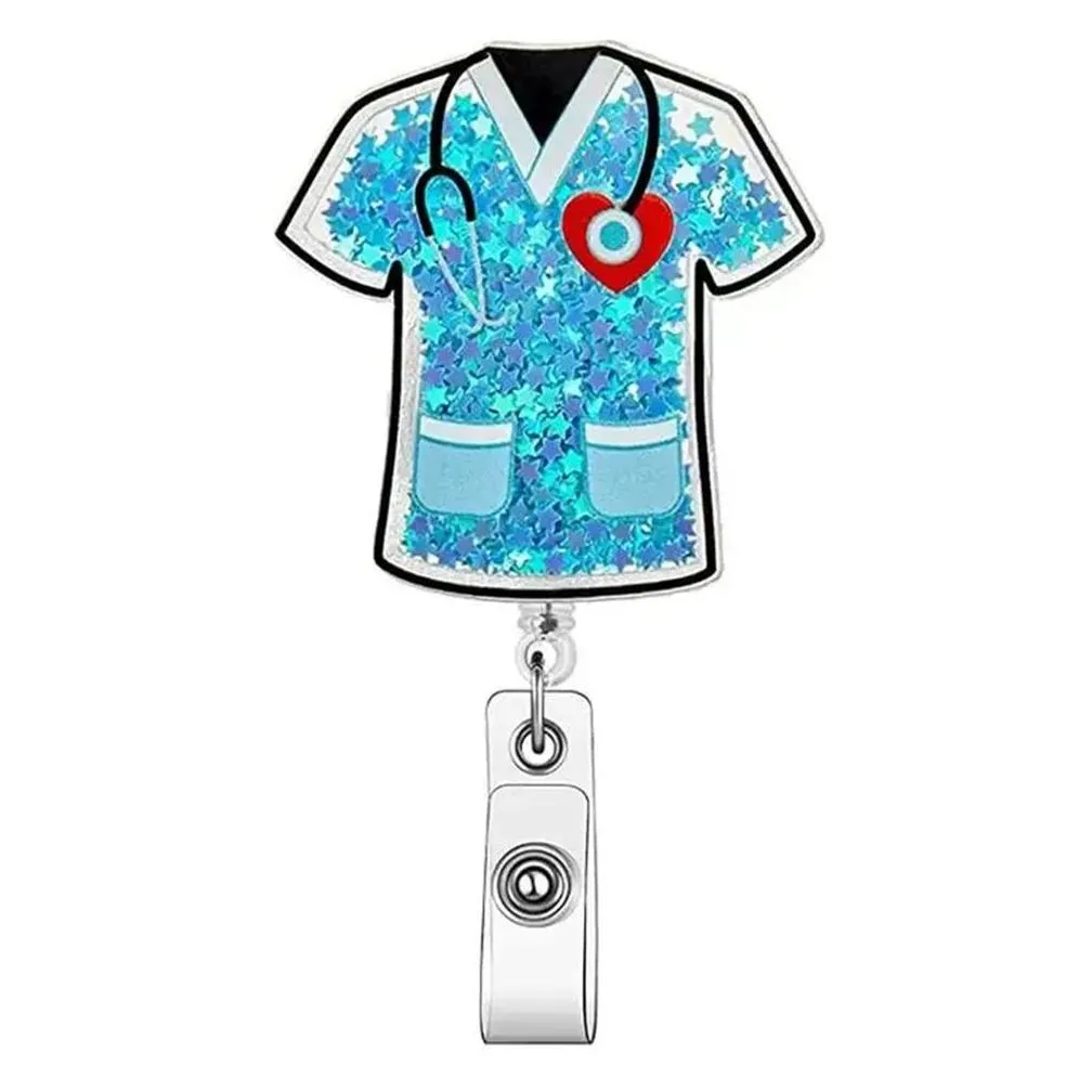 Key Rings 10 Pcs/Lot Custom New Styles Scrub Life Acrylic Badge Holder Nurse Accessories Medical Series Nursing Student Cna Reel Drop Dhhgn