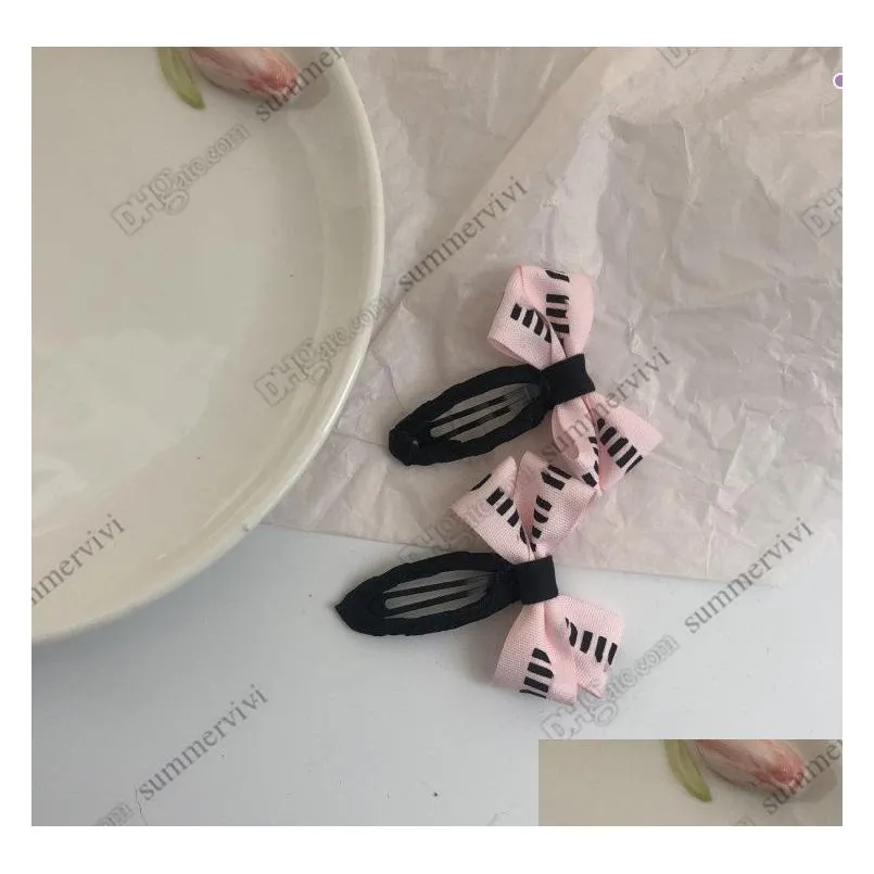 Luxury Girls handmade Bows BB hairpins kids letter printed Bow princess barrettes Baby birthday party hair accessories Z2887