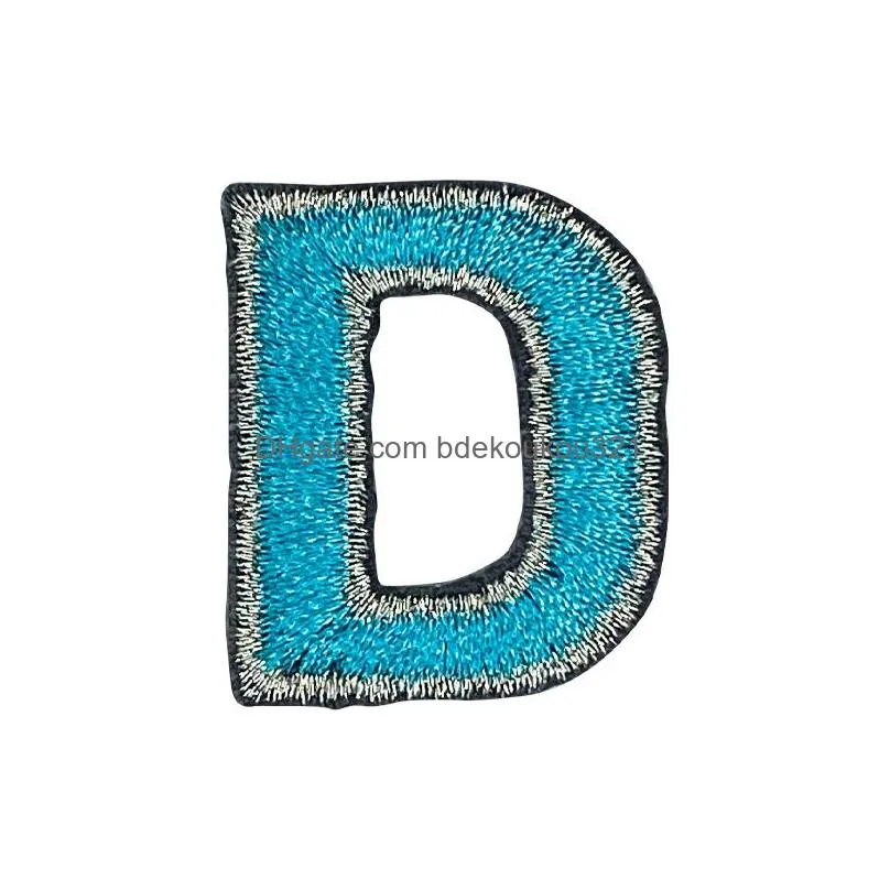 Sewing Notions & Tools A-Z Embroidered Letters Alphabet Iron On Es For Clothing Bags Jacket Diy Name Applique Accessories Drop Delive Dheal