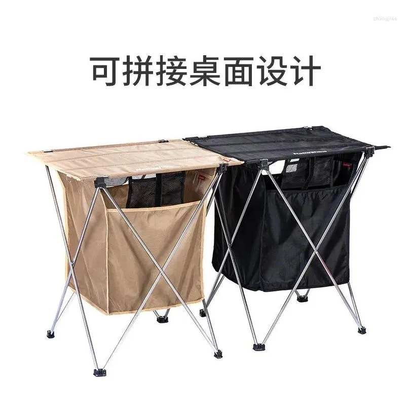 Camp Furniture Portable Outdoor Folding Table Lightweight Aluminum Alloy Cam Barbecue Picnic Drop Delivery Sports Outdoors Camping Hik