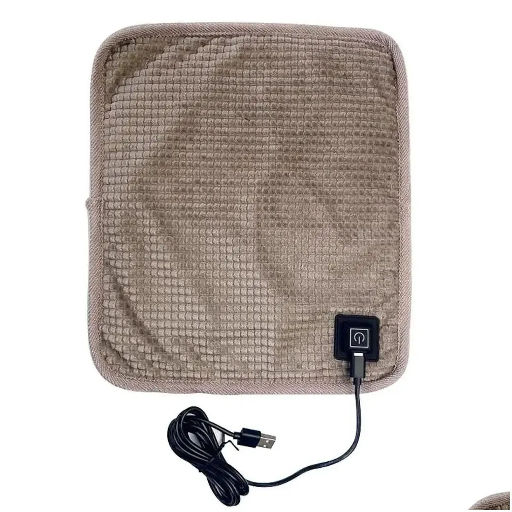 Outdoor Pads Mat Winter Car Seat Heated Cushion 30X25Cm Ice Fishing Chair Thermal 3 Level Temperature Picnic Usb Type C Electric Heati