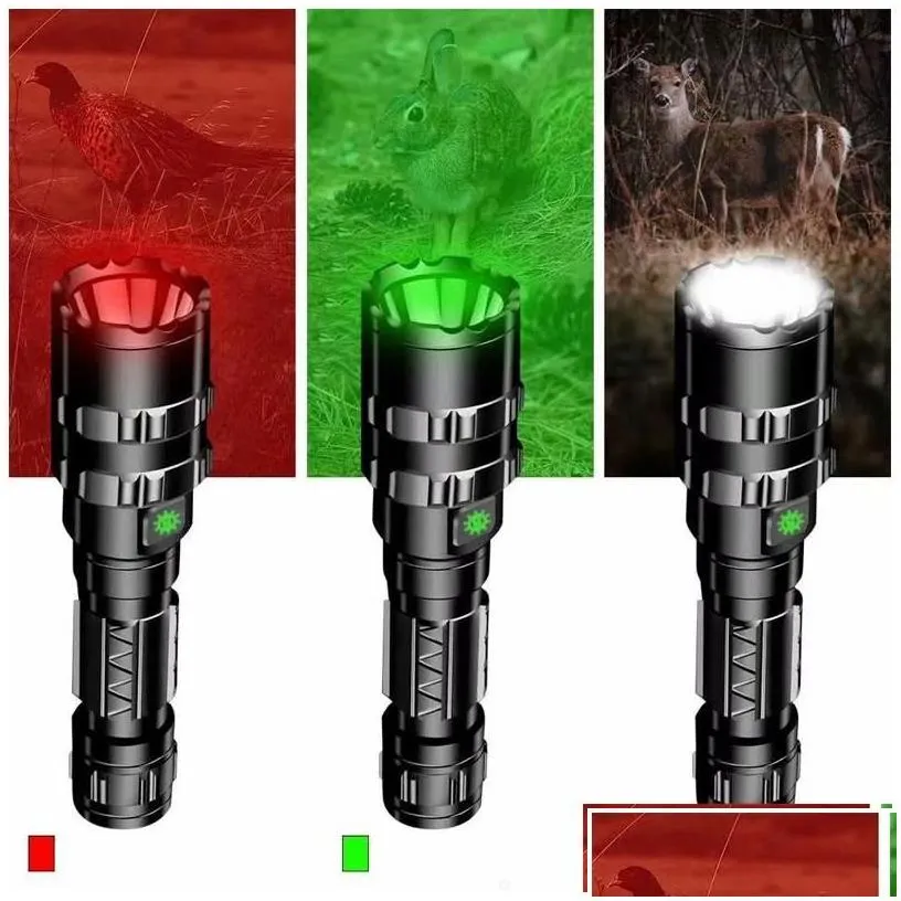 flashlights torches waterproof l2 x1 battery 1600lumens 5 switch modes rechargeable hunting outdoor rescuing torch flash light drop