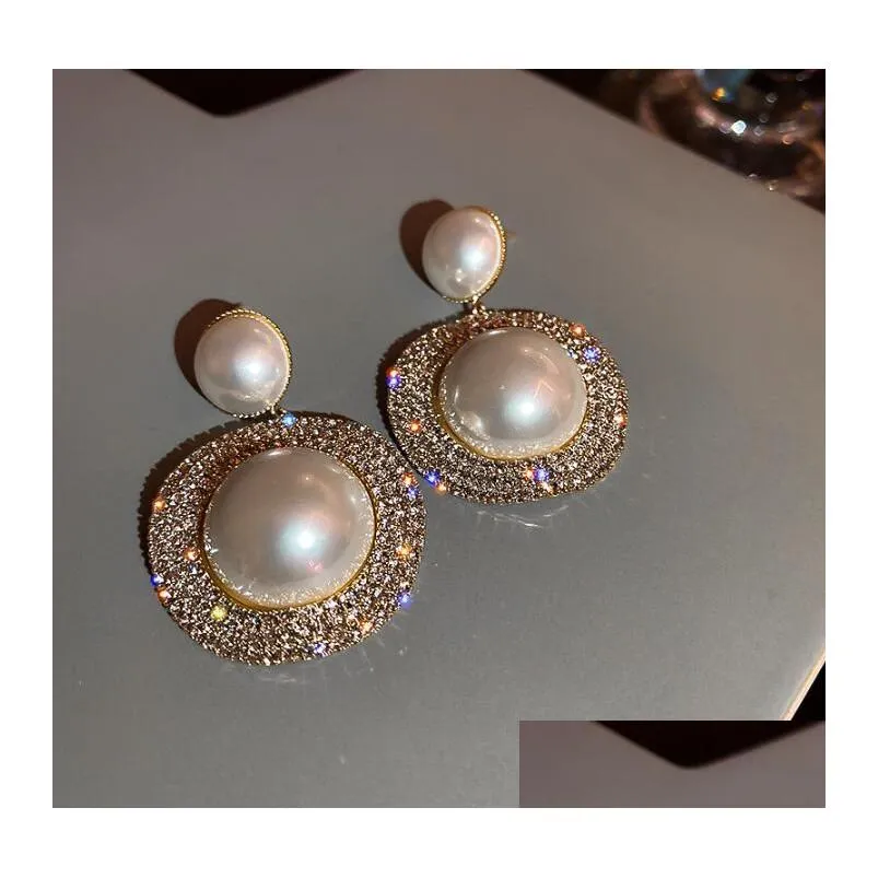 Stud Luxury Designer Earring 925 Sier Simple Pearl Earrings For Women Designers Simated Diamond White Golds Rose Gold Drop Delivery J Dhj9P