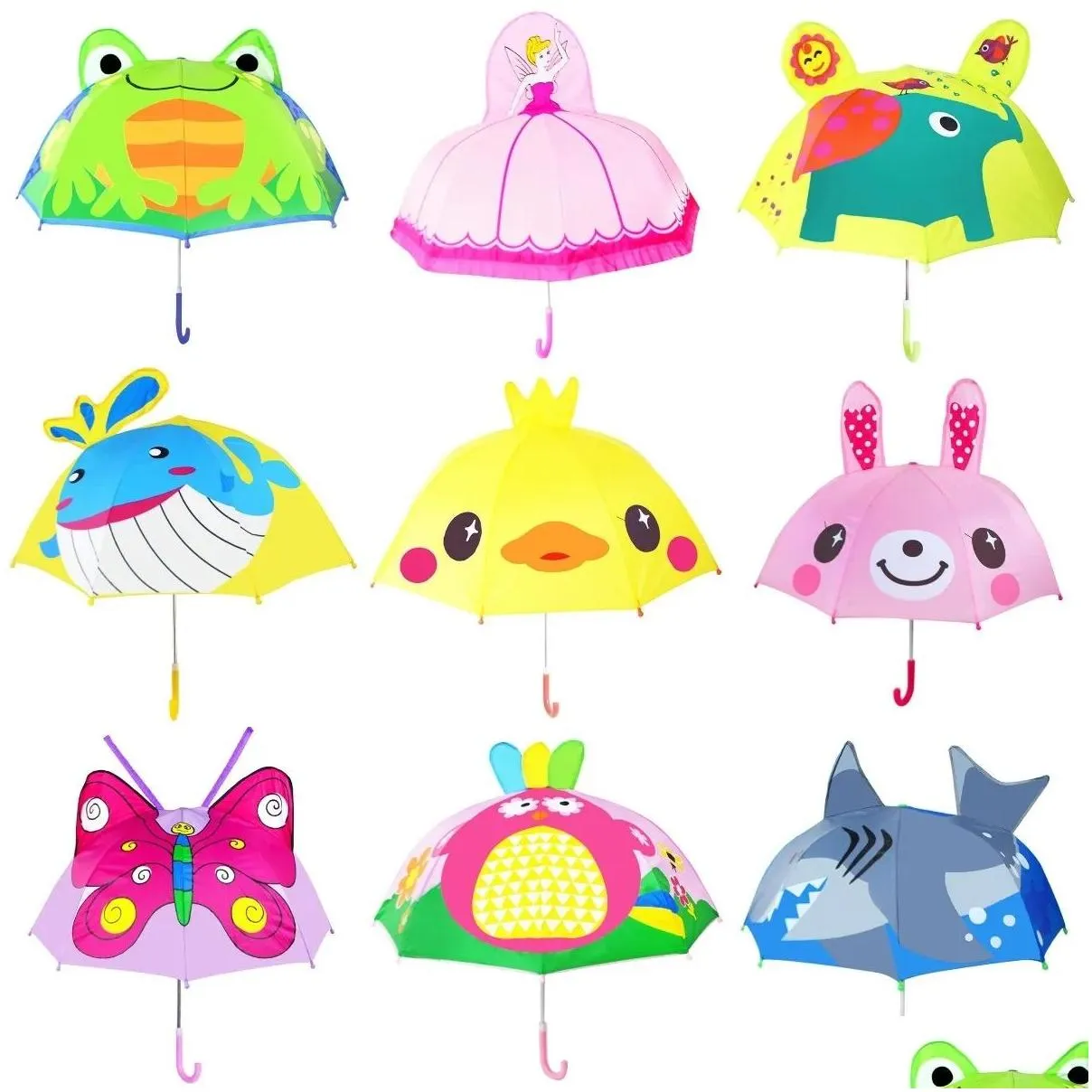 Rain Gear Creative Kids Animal 3D Ear Umbrella Cute Cartoon Forg Boy Umbrellas Butterfly Girl Children Christmas Drop Delivery Baby, M Dhpmx