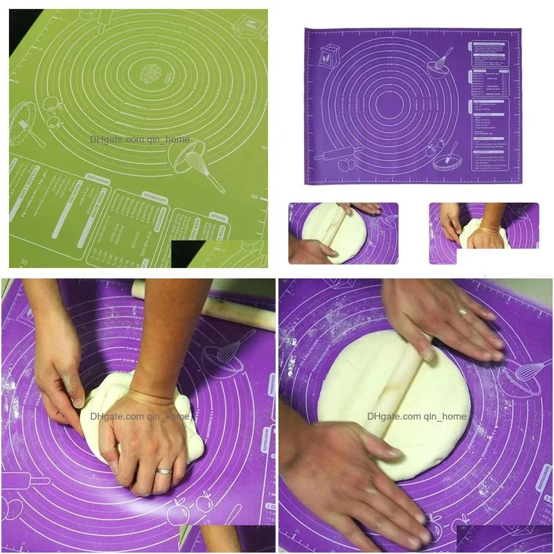 45x60cm non stick silicone baking mat sheet with measurements baking accessories bpa fondant rolling dough mat pastry tools