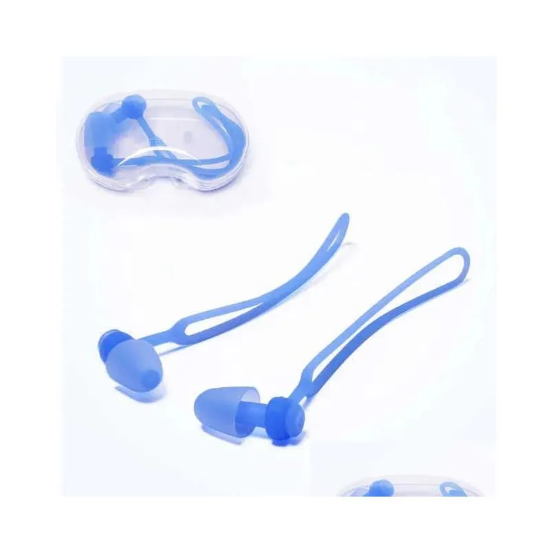 Earplugs Swimming Waterproof Professional Adt Children Bathing Men And Women Diving With Rope P230517 Drop Delivery Sports Outdoors Wa