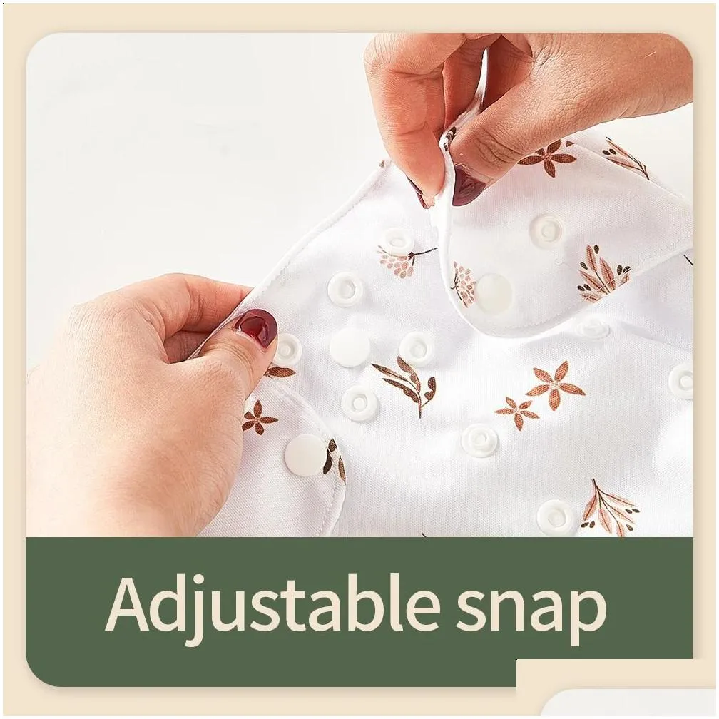 HappyFlute Exclusive 4 PCS Washable Reusable Ecological Diapers For Baby 1 PCS Waterproof Bag 240403