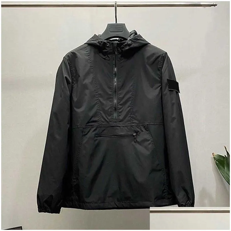 Women`s Outerwear Designer Badges Zipper Shirt Jacket Loose Style Spring Autumn Mens Top Oxford Breathable Portable High Street Stones Island Clothing 4