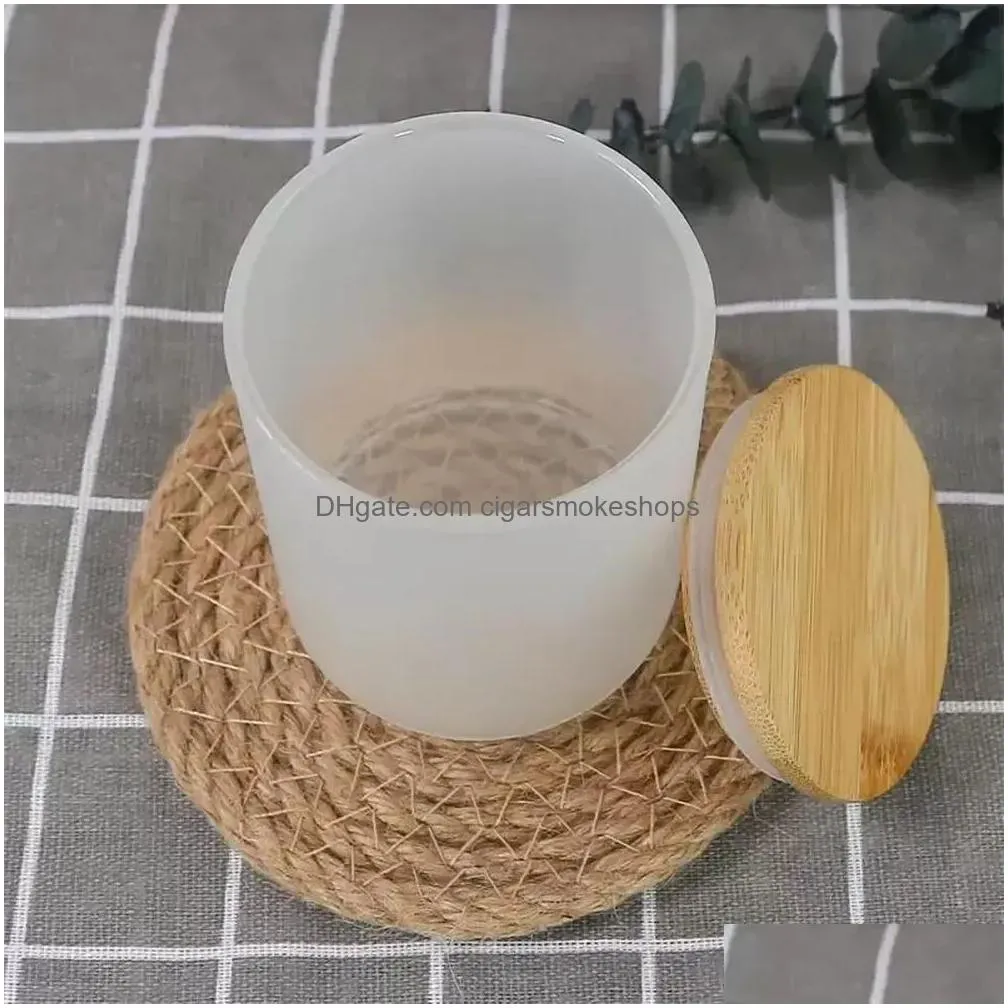 Wine Glasses 6Oz Sublimation Blanks Glass Candle Jar With Bamboo Lids Beer Mugs For Making Candles Tins Containers Diy Drop Delivery H Dhyls