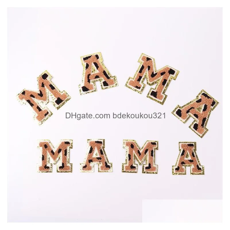 Sewing Notions & Tools Letter A-Z Iron On Repair Embroidered Applique Es Clothing Badges With Glitters Border For Shirts Jackets Hats Dhncl