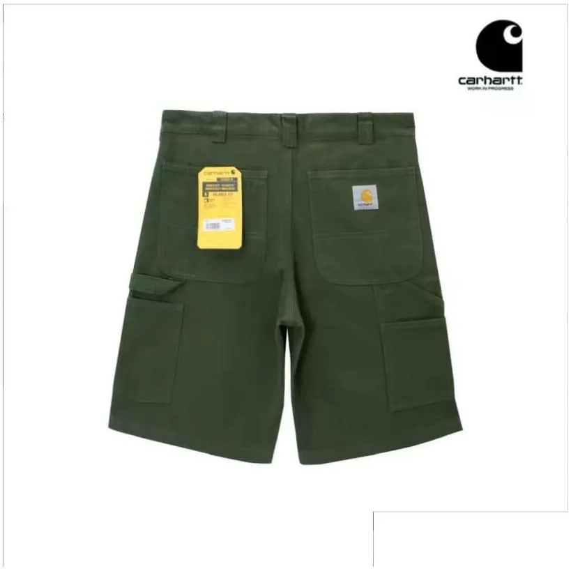 mens plus size shorts b147 workwear canvas multi pocket shorts belt casual loose mens and womens half length pants trendy