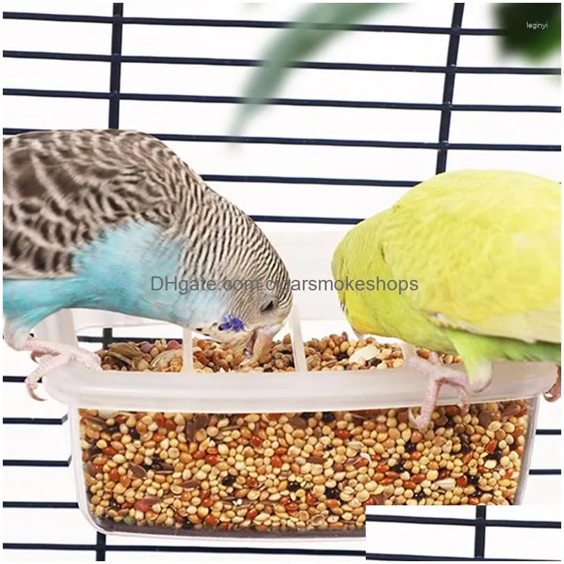 Other Bird Supplies Parrot Feeder Drinker Cage Birds Water Hanging Bowl Box Pet Plastic Food Container Drop Delivery Dhkw1