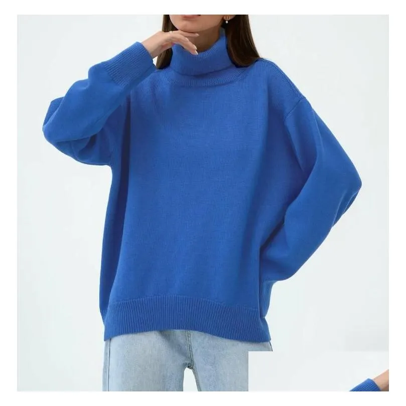 New Women`s Sweaters Women Turtleneck Sweater Autumn Winter Thick Warm Pullover Top Oversized Casual Loose Knitted Jumper Female