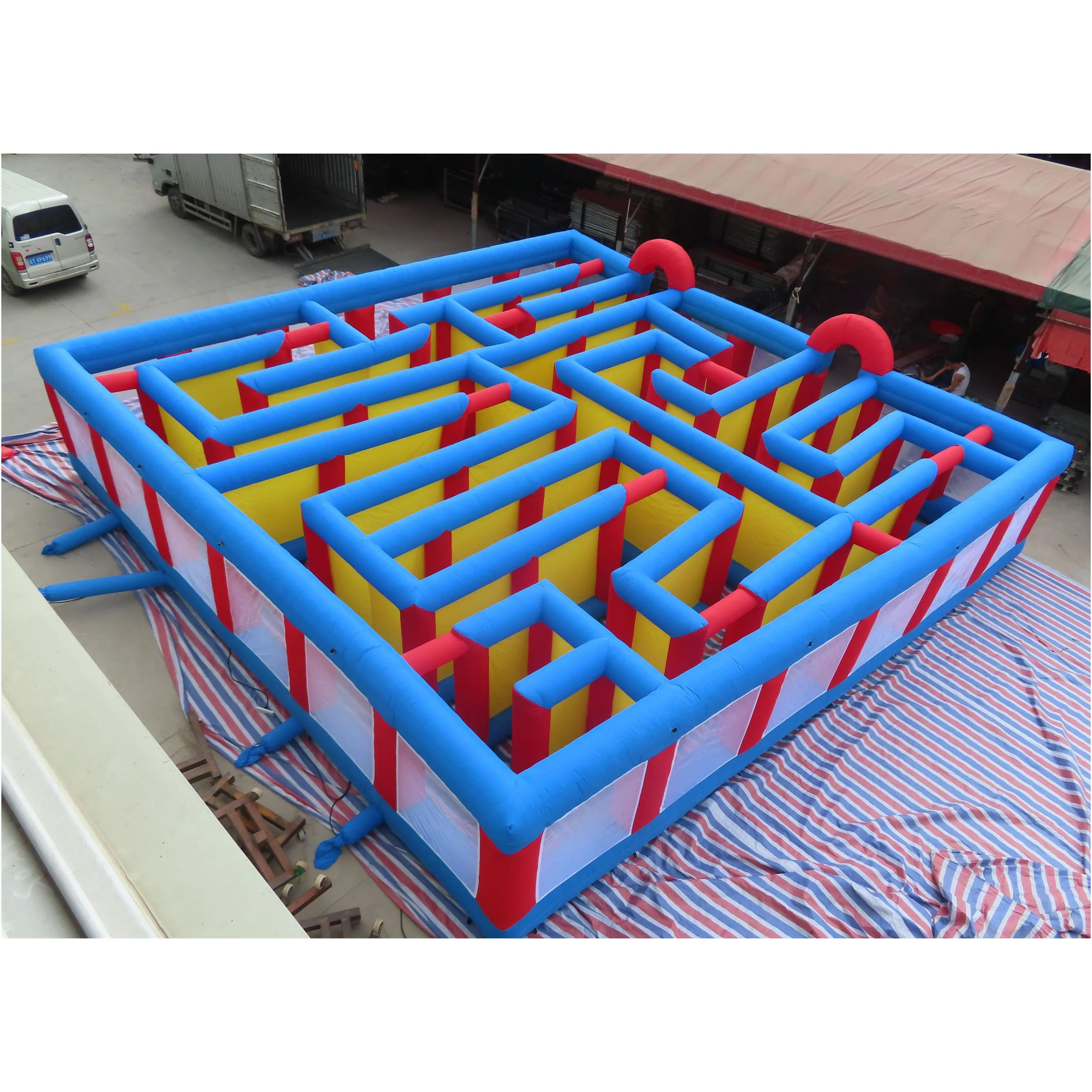portable outdoor adult kids inflatable maze9x9m  inflatable puzzel maze carnival game field8838405