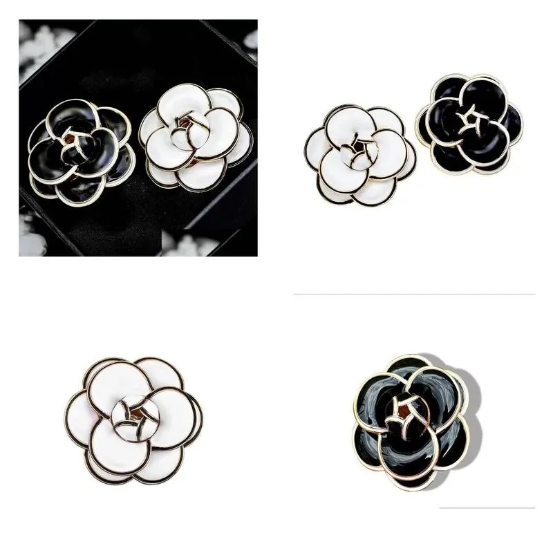 Pins Brooches Cute Camellia Big Flower Brooch Woman Boutonniere Gift Jewelry Accessories Drop Delivery Dhtec