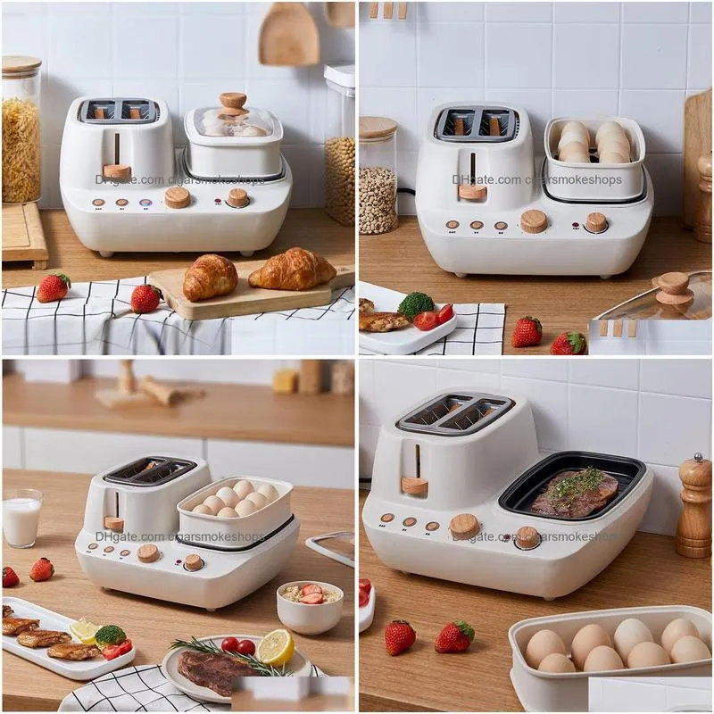 3 In 1 Breakfast Makers Vl107 Mtifunction Electric Maker Omelette Beef Pizza Bacon And Bread Hine For Household Steamed Egg Boiling P Dhw75