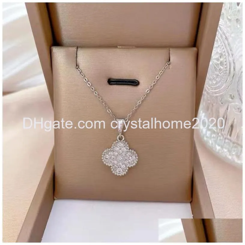 Pendant Necklaces Ins Style Clover Necklace Gold Stainless Steel Jewelry For Women Drop Delivery Pendants Othbr