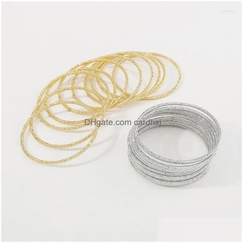 Bangle Thin Hoop Bracelet Mti-Strand Cuff Bracelets Circle Round Jewelry Drop Delivery Dha3V