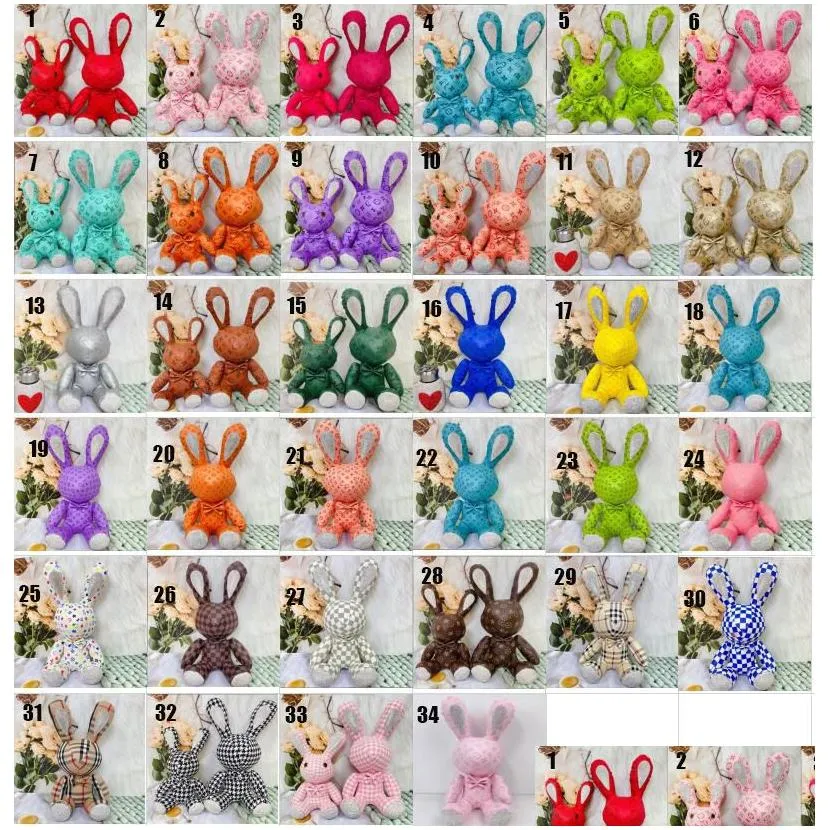 Stuffed & Plush Animals Doll Hand Diamond-Encrusted Large Rabbit Leather Car Living Room Decoration Drop Delivery Toys Gifts Dhz6H